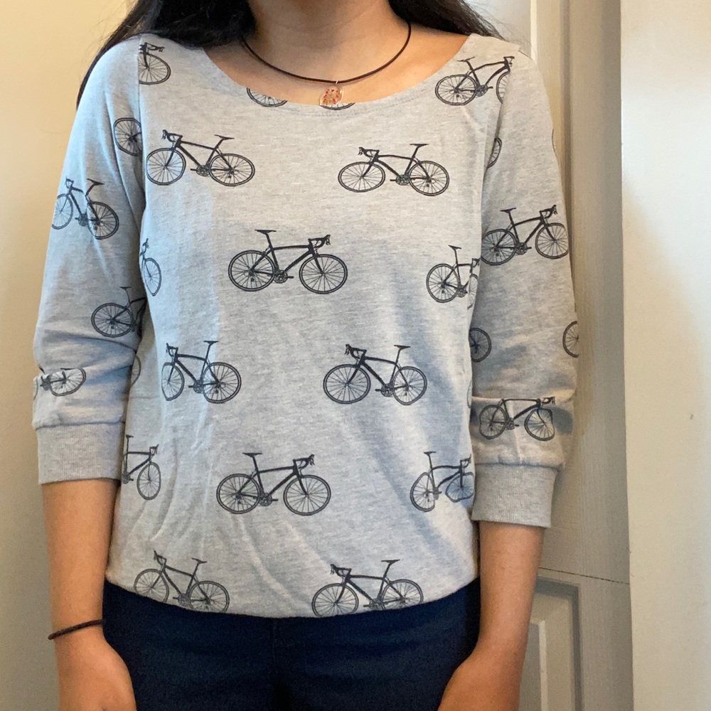 UO truly madly deeply grey bicycle sweater